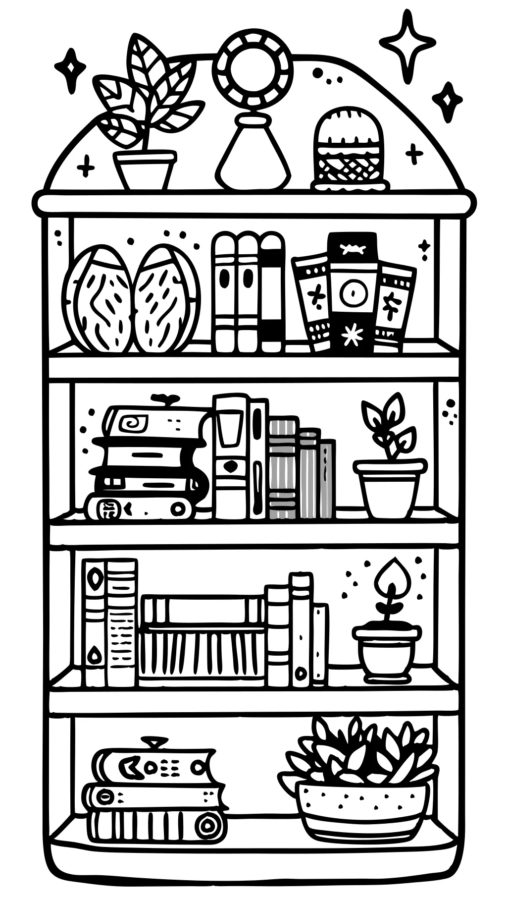 bookshelf coloring page